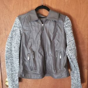 Grey leather jacket